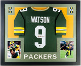 Christian Watson Signed Packer 35x43 Framed Jersey (Beckett) Green Bay Rookie WR