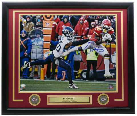 Tyreek Hill Signed Framed Kansas City Chiefs 16x20 Football Photo JSA ITP