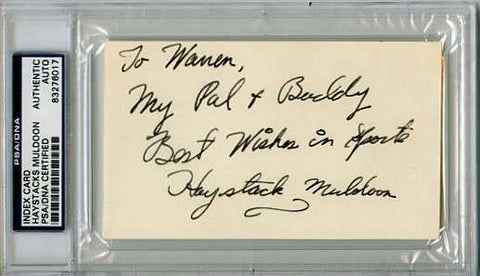 Haystacks Muldoon Wrestler Authentic Signed 3X5 Index Card PSA Slabbed #83276017