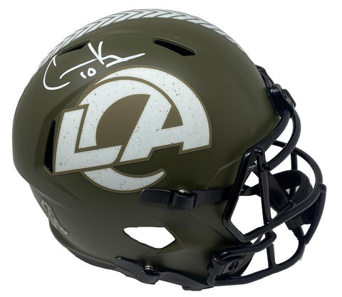 COOPER KUPP Autographed Rams Salute To Service Full Size Speed Helmet FANATICS