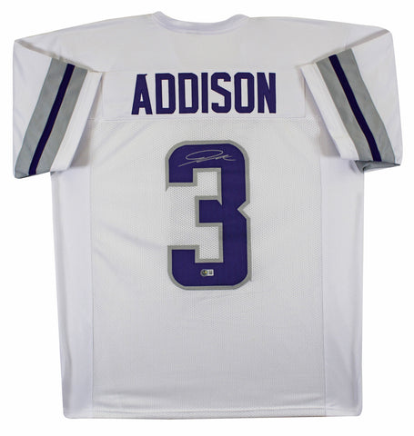 Jordan Addison Authentic Signed White Alternate Pro Style Jersey BAS Witnessed