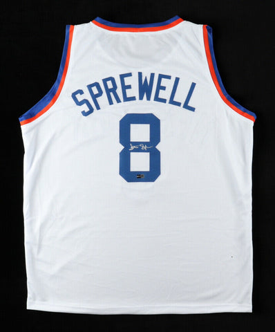 Latrell Sprewell Signed New York Knicks Jersey (Steiner) 4xNBA All Star Forward