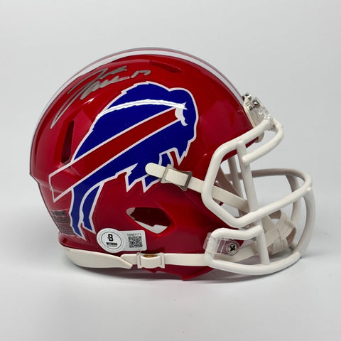 JOSH ALLEN SIGNED AUTOGRAPHED BUFFALO BILLS RED MINI HELMET BECKETT