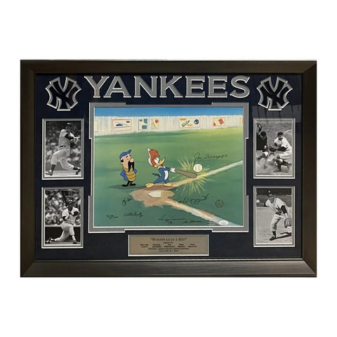 Walter Lantz Reggie Jackson Joe DiMaggio Yogi Berra Phil Rizutto Signed Art