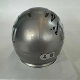 Autographed/Signed Johnny Manziel 12 Heisman Silver Flash Mini Helmet BAS COA