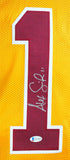 Alex Smith Autographed Yellow Pro Style Jersey- Beckett W *Silver