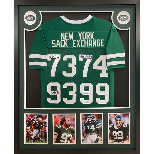 New York Jets Sack Exchange Autographed Signed Framed Klecko Jersey PSA/DNA