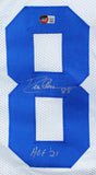 Drew Pearson Autographed White Pro Style Jersey w/ HOF- Beckett W Holo *Silver