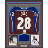 FRAMED Autographed/Signed IAN COLE 33x42 Colorado Maroon Jersey PSA/DNA COA Auto