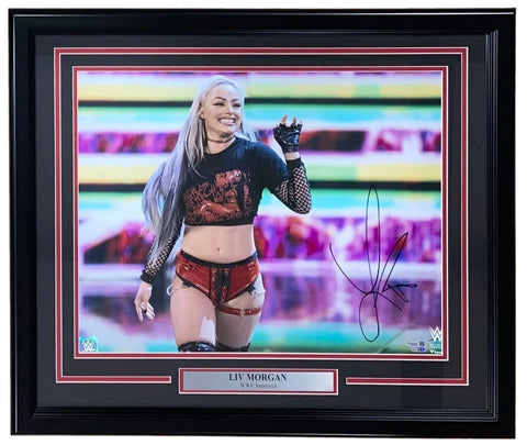 Liv Morgan Signed Framed 16x20 WWE Smile Photo Fanatics