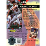 Gregg Olson Signed Baltimore Orioles 93 Topps Slabbed Trading Card BAS 48989