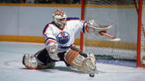 Grant Fuhr Signed Oilers Logo Hockey Puck (Schwartz COA) 5xStanley Cup Champion