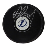 Andrei Vasilevskiy Signed Tampa Bay Lightning Logo Puck (Fanatics) 2xCup Champ