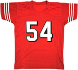 SAN FRANCISCO 49ERS FRED WARNER AUTOGRAPHED RED JERSEY BECKETT WITNESS 231913