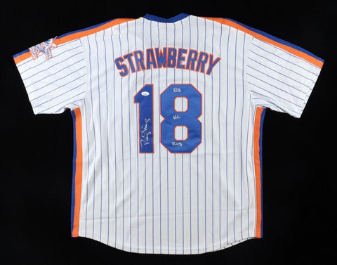 Darryl Strawberry Signed New York Mets Jersey Inscribed "83 NL ROY" (JSA COA) OF