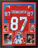 FRAMED NEW ENGLAND PATRIOTS ROB GRONKOWSKI AUTOGRAPHED SIGNED JERSEY BAS COA