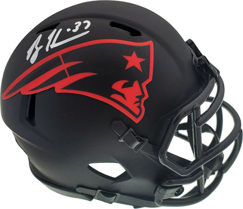 RODNEY HARRISON AUTO PATRIOTS ECLIPSE BLACK SPEED MINI HELMET BECKETT 193940