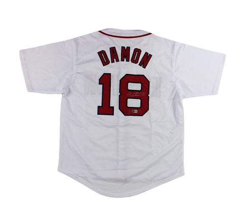 Johnny Damon Signed Boston Custom White Jersey