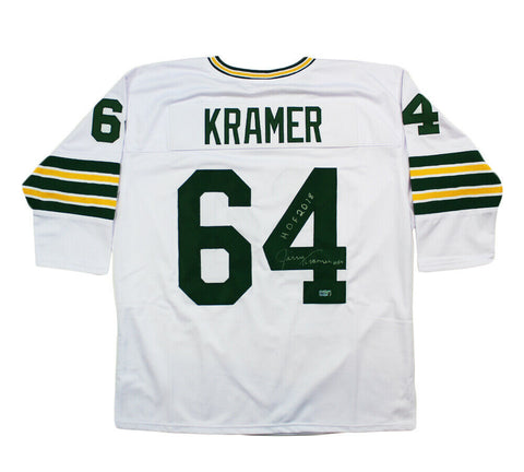 Jerry Kramer Signed Green Bay Custom White Long Sleeve Sleeve Jersey "HOF 2018"