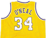 Shaquille O'Neal Los Angeles Signed Gold Basketball Jersey BAS