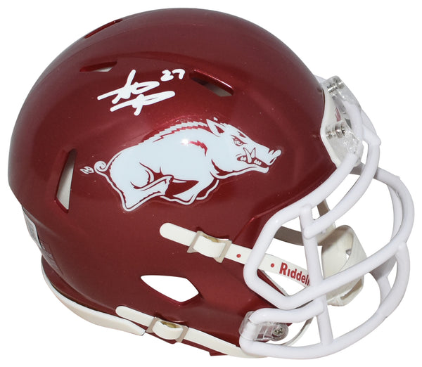 STEVE ATWATER SIGNED ARKANSAS RAZORBACKS SPEED MINI HELMET BECKETT