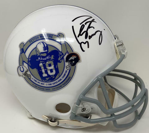 PEYTON MANNING Autographed Retirement Logo Proline Authentic Helmet FANATICS