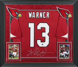 Cardinals Kurt Warner Authentic Signed Red Nike Game Framed Jersey BAS Witnessed