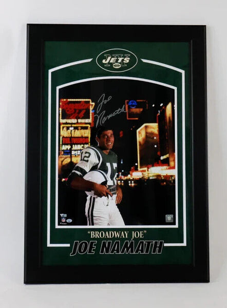 Joe Namath Broadway Joe Autographed 16x20 Framed Photo Fanatics, LSM, NFL COAs