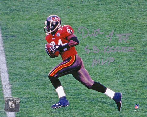 Dexter Jackson Signed Buccaneers SB 8x10 Photo w/SB XXXVII MVP (In Silver) - SS