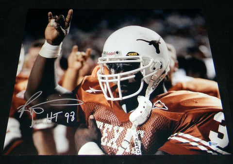 RICKY WILLIAMS AUTOGRAPHED SIGNED TEXAS LONGHORNS HOOK EM 16x20 PHOTO BECKETT