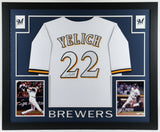 Christian Yelich Signed Milwaukee Brewers 35" x 43" Framed Jersey (JSA Hologram)