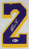 Magic Johnson Signed Los Angeles Lakers White Jersey (Beckett COA) 5xNBA Champ