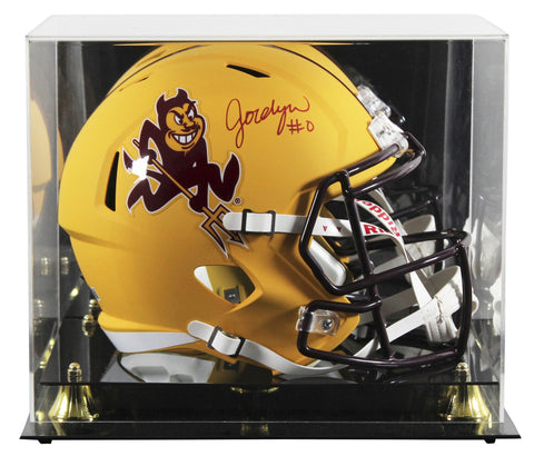 ASU Jordyn Tyson Signed Sparky F/S Speed Rep Helmet W/ Case w/ Maroon Sig BAS W