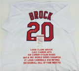 Lou Brock Signed St. Louis Cardinals 'The Franchise' Stat Jersey (JSA COA)