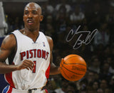 Chauncey Billups Signed Detroit Pistons 16x20 Dribble Photo - Beckett W Hologram