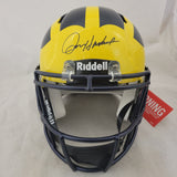 JIM HARBAUGH SIGNED MICHIGAN WOLVERINES SPEED AUTHENTIC HELMET BECKETT QR