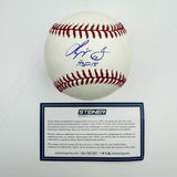 Autographed/Signed Chipper Jones HOF 18 Rawlings OML Baseball ROML Steiner COA