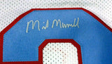 HOUSTON OILERS MIKE MUNCHAK AUTOGRAPHED WHITE JERSEY "HOF 2001" PSA/DNA 94446