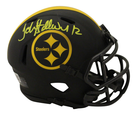 John Stallworth Signed Pittsburgh Steelers Eclipse Mini Helmet Beckett 35591