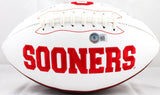 Adrian Peterson Signed Oklahoma Sooners Logo Football w/Rush Yds.-Beckett W Holo