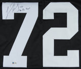 Lincoln Kennedy Signed Oakland Raiders Jersey Inscribed 3xPro Bowl (Beckett COA)