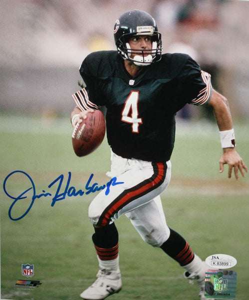 JIm Harbaugh Autographed Bears 8x10 Running Blue Jersey Photo JSA Aut Super Sports Center