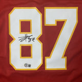 Travis Kelce Signed Autographed Kansas City Chiefs Red Nike Game Jersey Beckett