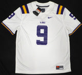 LSU Joe Burrow Autographed White Nike Jersey (Smudged) Fanatics #DQ16472874