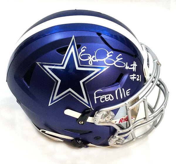 Ezekiel Elliott Signed Cowboys Custom Blaze Speed Flex Helmet W/Feed Me Beckett