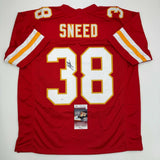 Autographed/Signed L'Jarius Sneed Kansas City Red Football Jersey JSA COA