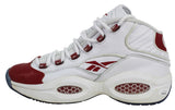 76ers Allen Iverson Signed White & Red Reebok Question Mid Shoes JSA Witness