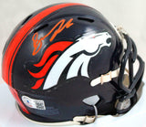 Drew Lock Autographed Denver Broncos Speed Mini Helmet-Beckett W Holo *Orange