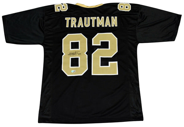 ADAM TRAUTMAN AUTOGRAPHED NEW ORLEANS SAINTS #82 BLACK JERSEY BECKETT