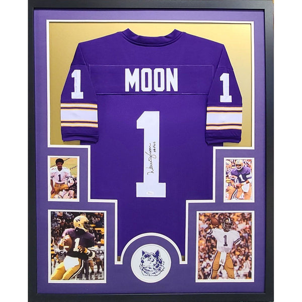 Warren Moon Autographed Signed Framed Washington Huskies Jersey JSA